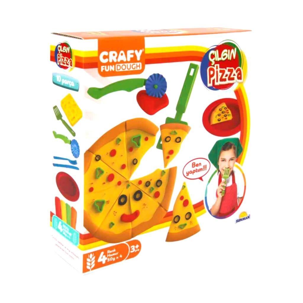 Nessiworld 1002012 Sunman, Crafy Çılgın Pizza Oyun Hamuru Seti 200 gr