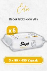 Nessiworld Sleepy Ekstra Islak Havlu Mendil 5x90 450 Yaprak