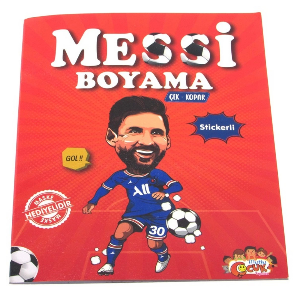 Nessiworld Messi Çıkartmalı Maskeli Boyama Kitabı