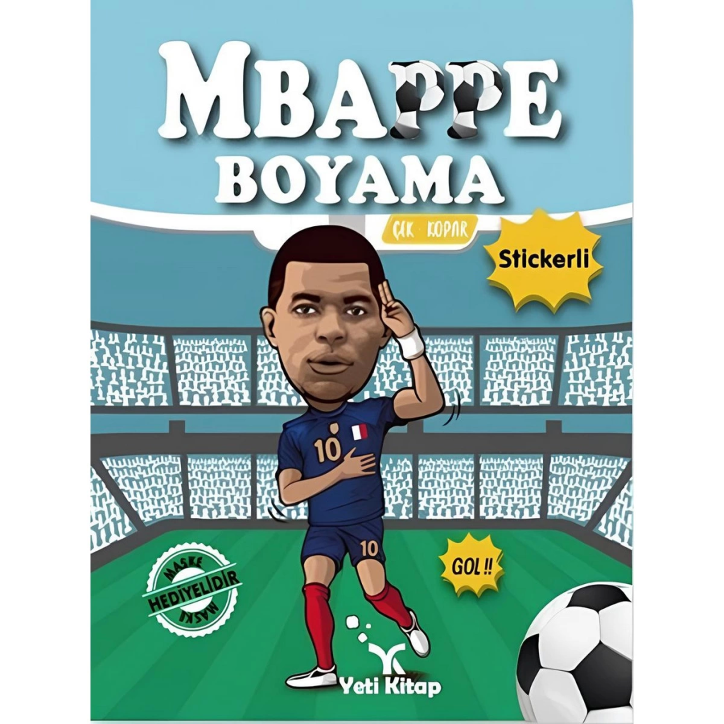 Nessiworld MBappe Çıkartmalı Maskeli Boyama Kitabı