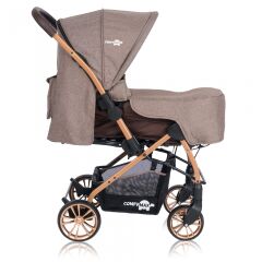 Comfymax Çift Yönlü Lüks Bebek Arabası - Wood Brown