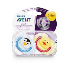 Avent 0% BPA Free Flow Yalancı Emzik 0-6 ay Truman Serisi 2'li