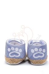 First Step Kedi Nakışlı Çizgili Patik - Saks Mavisi 3-7 Ay / No.17