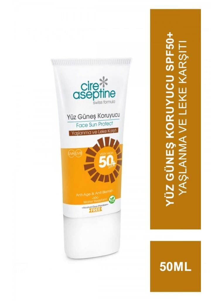 Nessiworld Cire Aseptine Sun Yüz Güneş Koruyucu Yaşlanma ve Leke Karşıtı Krem 50 SPF 50ml