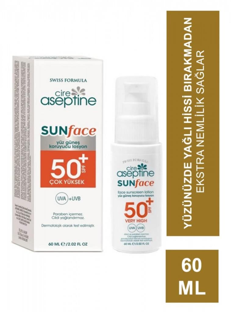 Nessiworld Cire Aseptine Sun Yüz Güneş Koruyucu Losyon 50 SPF 60ml