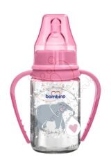 Bambino Kulplu Cam Biberon 125 ml - Pembe