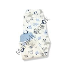 Sema Baby Happy Animals Bebek Pijama Takımı Mavi 0-3 Ay