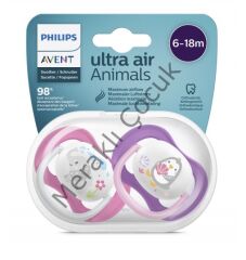 Philips Avent Ultra Air Animals 2li Desenli Emzik 6-18 Ay - Kız