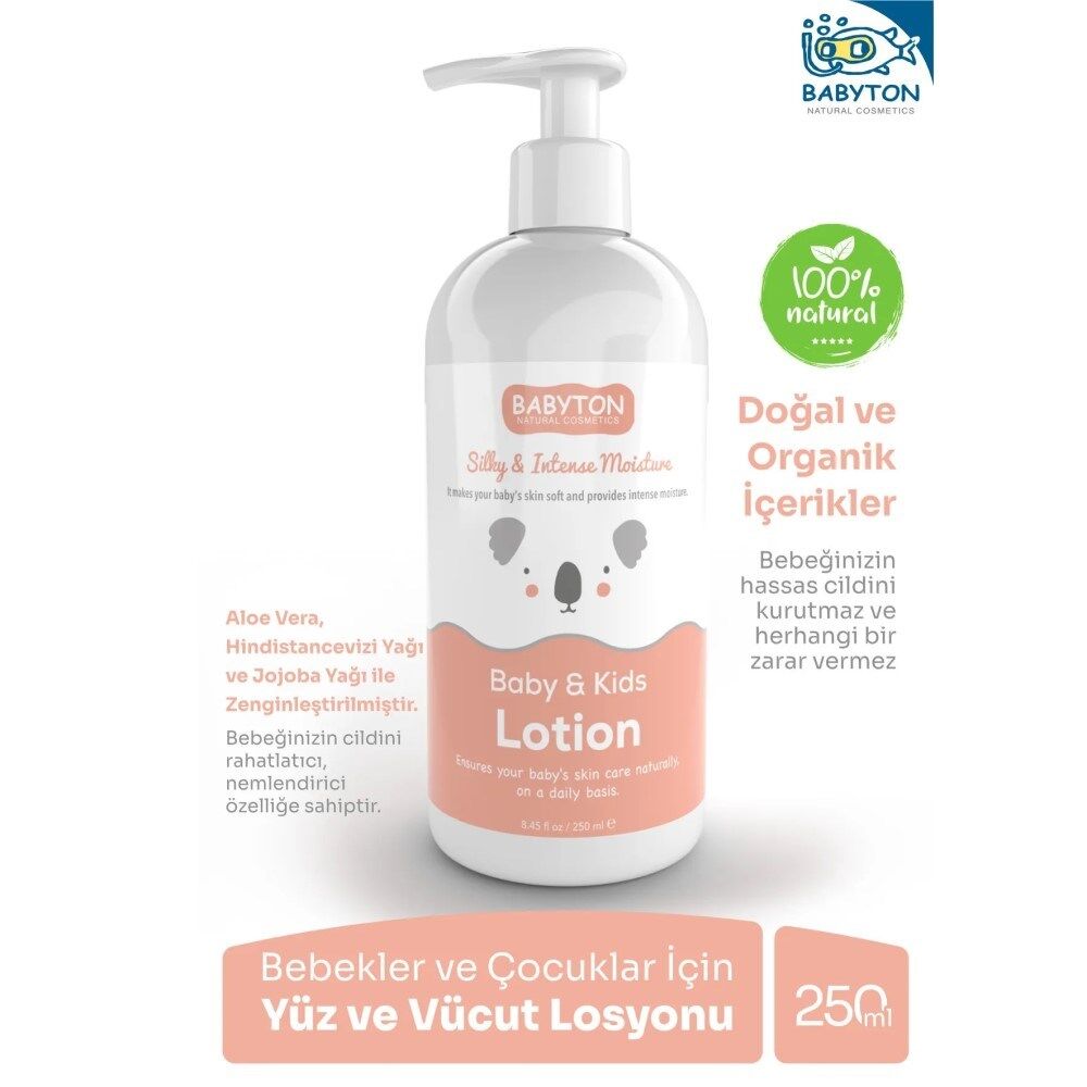 Nessiworld Babyton Bebek ve Çocuklar İçin Doğal Yüz ve Vücut Losyonu 250 ml