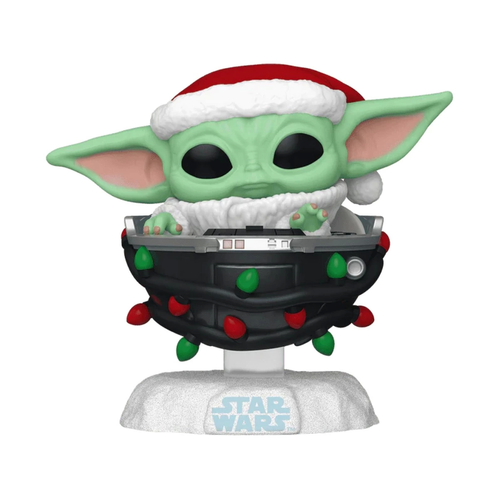 Nessiworld Funko POP Star Wars Holiday Grogu with Santa Hat in Pram