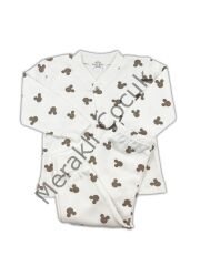 Sema Baby Mickey Mouse Bebek Pijama Takımı - Ekru 6-9 Ay