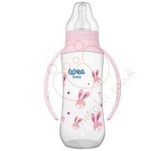 Wee Baby Silikon Emzikli Kulplu PP Biberon 270 ml - Pembe