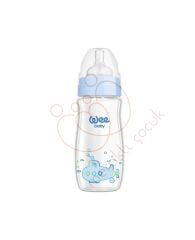 Wee Baby Klasik Geniş Ağızlı Isıya Dayanıklı Cam Biberon 180 ML - Mavi