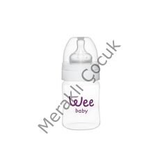 Wee Baby Silikon Uçlu Desenli PP Biberon 150 ml - Beyaz