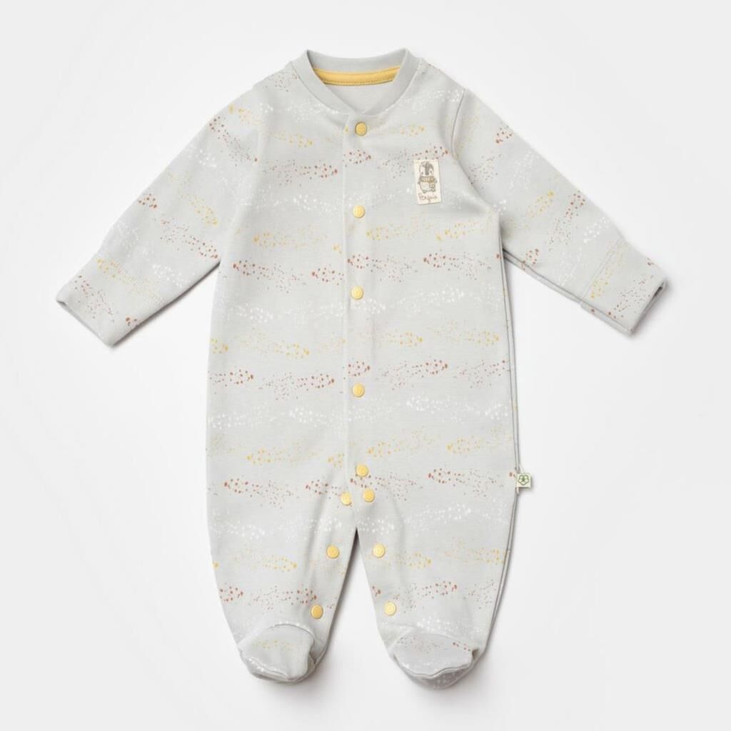 Nessiworld Bibaby Biorganic Penguin Yenidoğan Tulum 60776 Ekru Gri