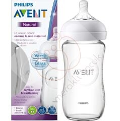 Philips Avent Natural Güvenli Cam Biberon 240ml 0+Ay