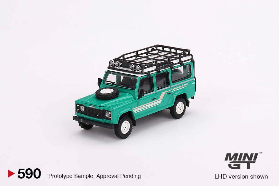 NessiWorld Mini GT 1/64 Land Rover Defender 110 1985 County Station Wagon Trident Green