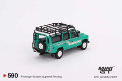 NessiWorld Mini GT 1/64 Land Rover Defender 110 1985 County Station Wagon Trident Green