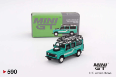 NessiWorld Mini GT 1/64 Land Rover Defender 110 1985 County Station Wagon Trident Green