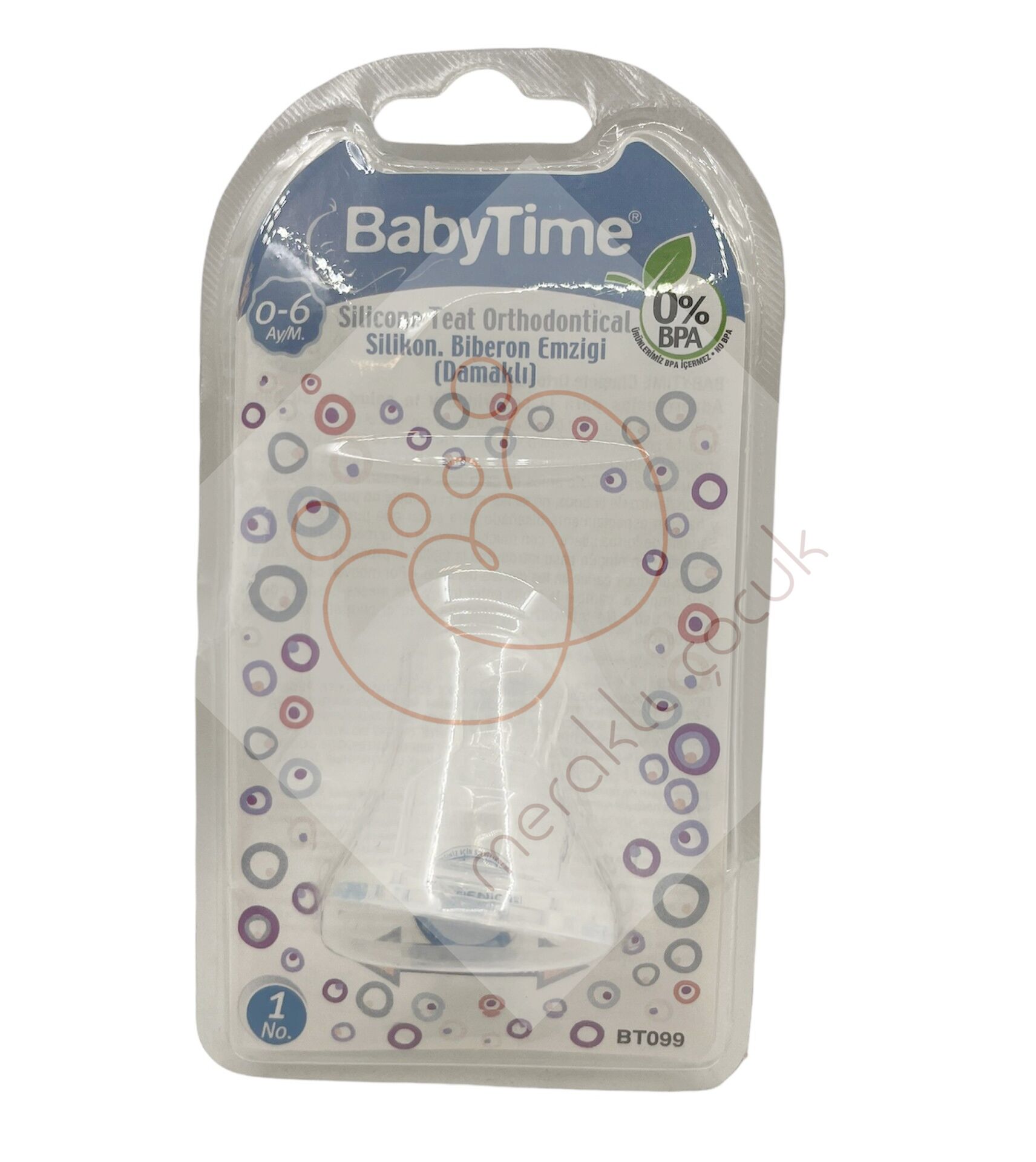 Baby Time Silikon Damaklı Biberon Emziği 0-6 Ay