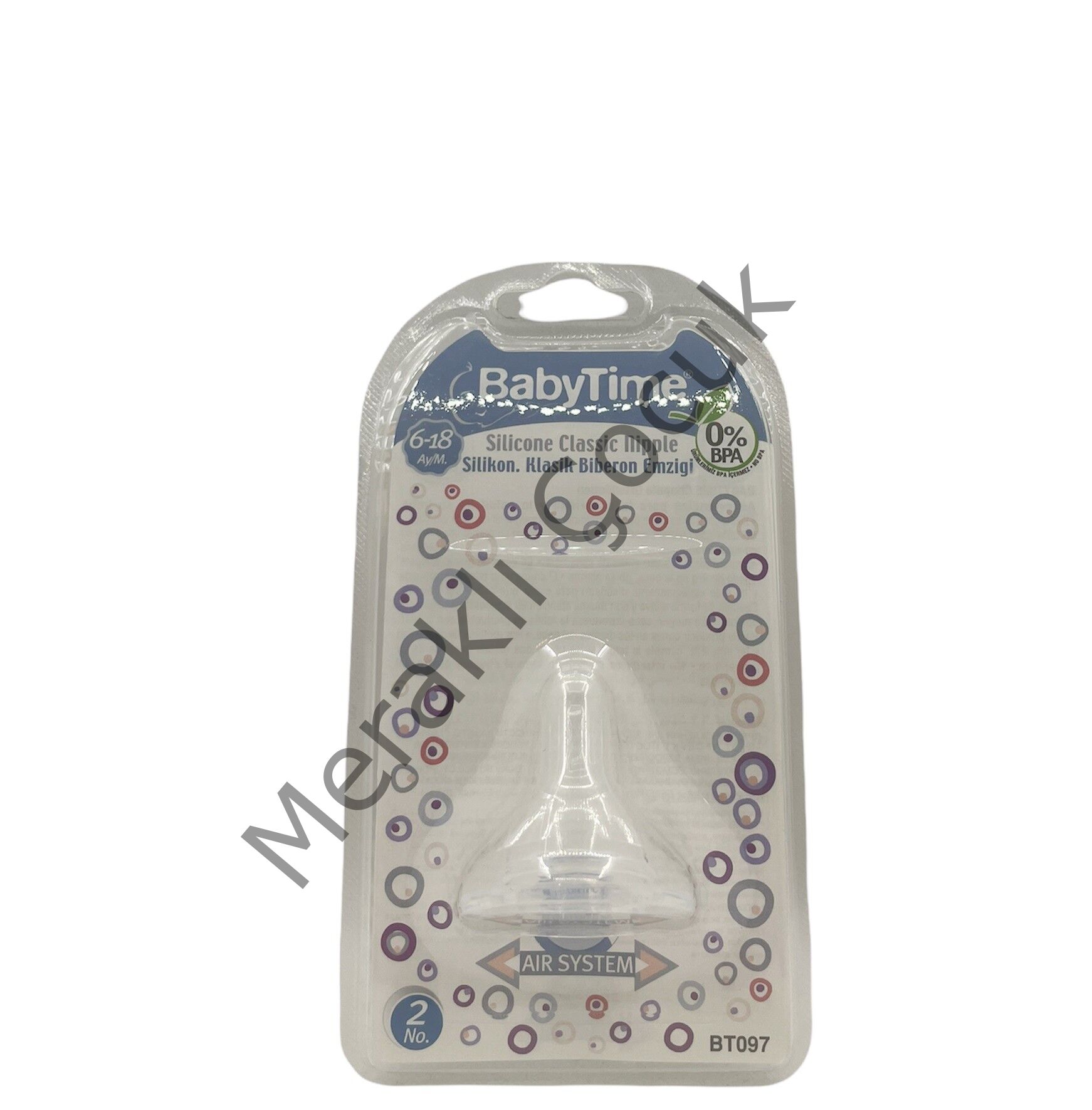 Baby Time Silikon Biberon Emziği 6-18 Ay