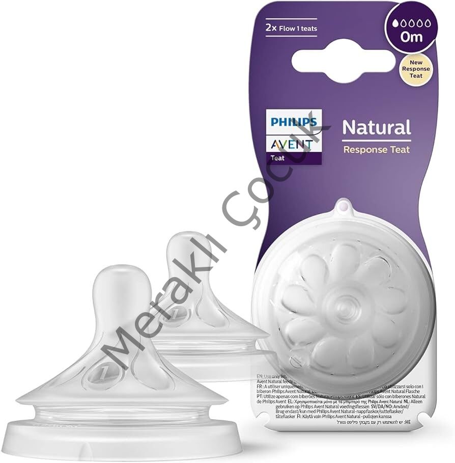 Philips Avent Natural Response 2'li Biberon Emziği, 1 Numara, 0 Ay+