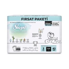 Nessiworld Sleepy Bio Natural Bebek Bezi Fırsat Paketi 3 Beden 42 Adet