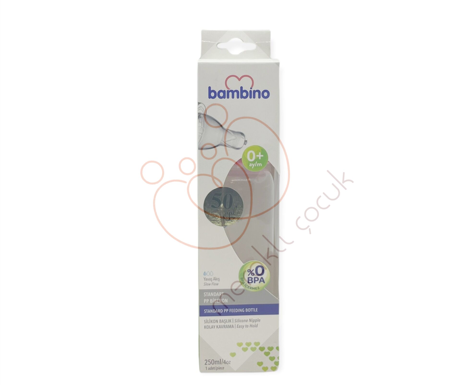 Bambino Standart PP Biberon 250 ml - Pembe