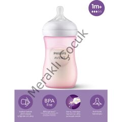 Philips Avent Natural Response PP Pembe Biberon 1+ Ay 260 ml SCY903/11