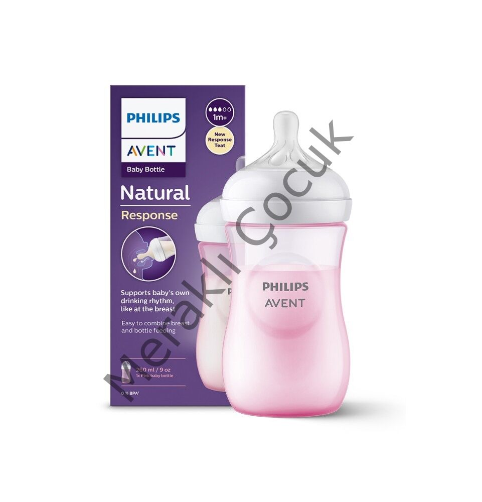 Philips Avent Natural Response PP Pembe Biberon 1+ Ay 260 ml SCY903/11