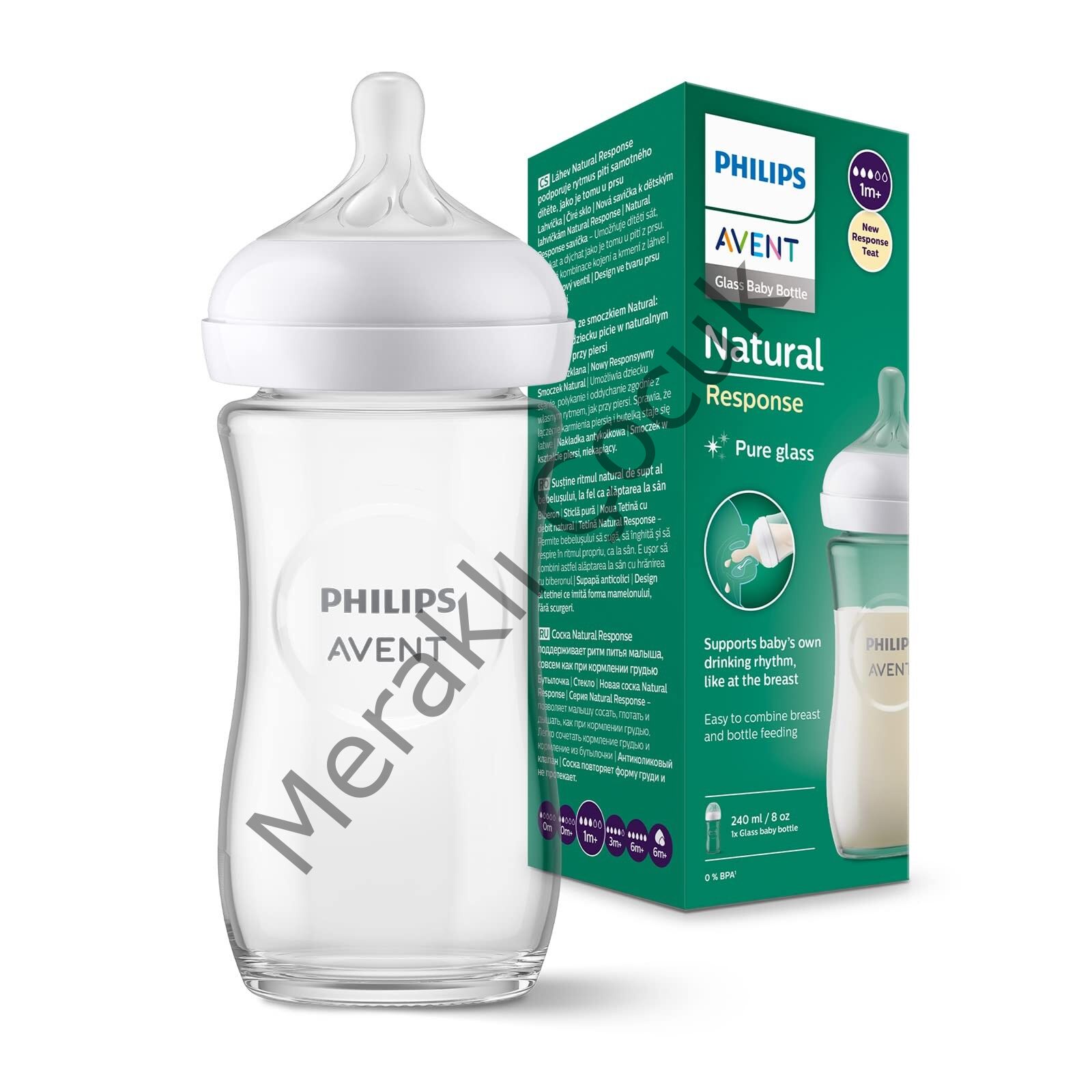 Philips Avent Natural Response Cam Biberon 1 Ay+ 240 ml, Tepkili Biberon Emziği SCY933/01