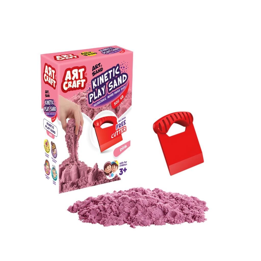 03688 AKSESUARLI PEMBE KİNETİK OYUN KUMU 500 GR