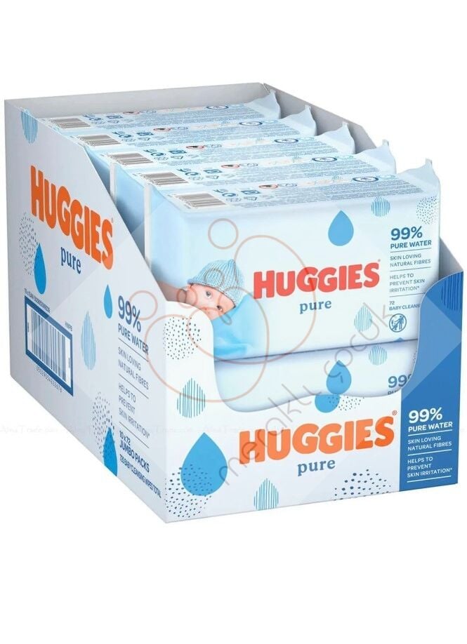 Huggies Pure Yenidoğan Hassas Islak Havlu 72 Yaprak 10'lu Maxi Paket (720 Yaprak)