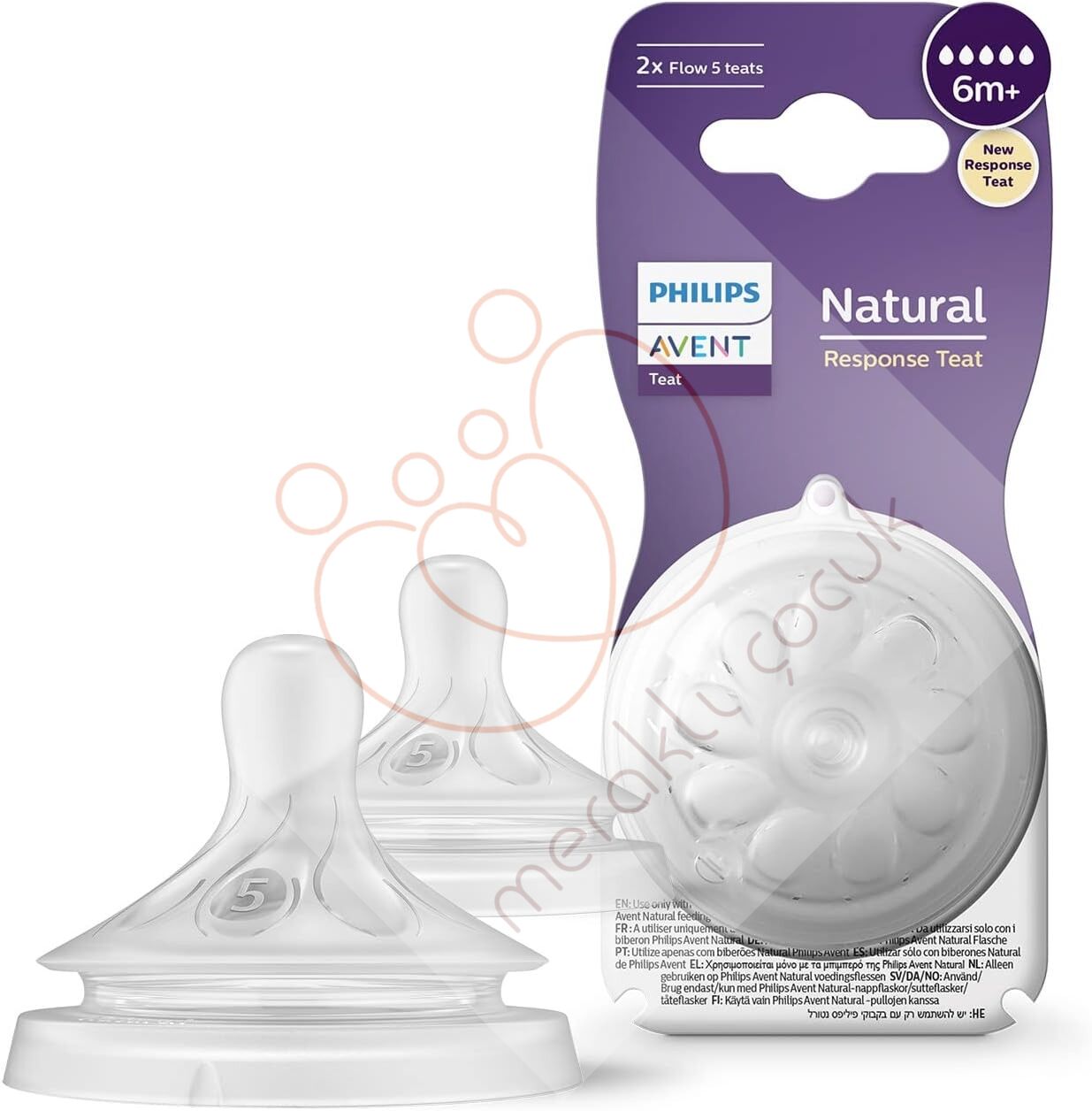 Philips Avent Natural Response 2'li Biberon Emziği, 5 Numara, 6 Ay+