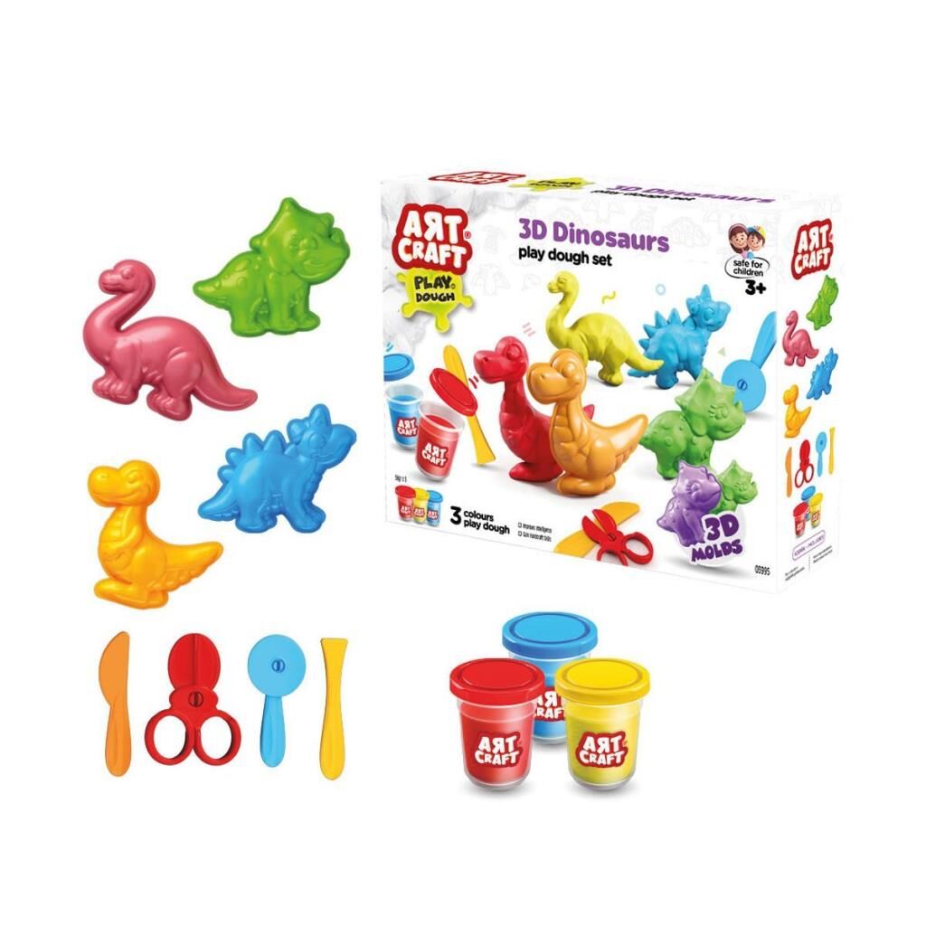 Nessiworld 03995 Art Craft 3D Dinozorlar Hamur Set 168 Gr -Fentoys