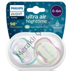 Philips Avent Ultra Air Night Karanlıkta Parlar Gece Emziği 0-6 ay Kız SCF376/19