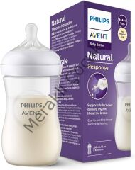 Philips Avent Natural Response PP Biberon 1 Ay+ 260 ml, Tepkili Biberon Emziği SCY903/01