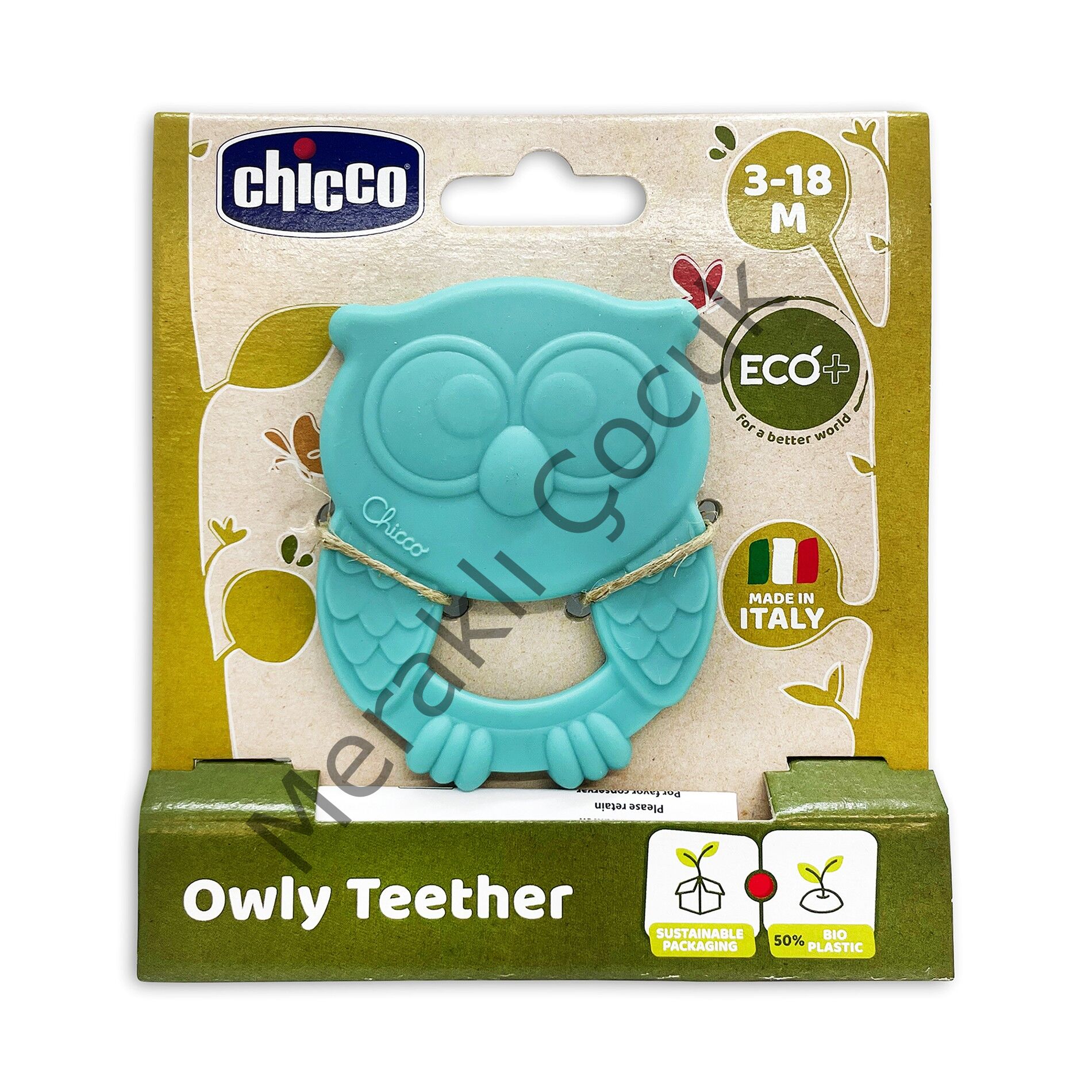 Chicco Owly Diş Kaşıyıcı 3-18 Ay - Mavi