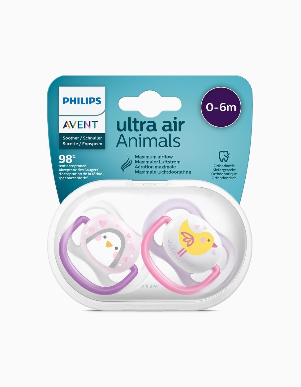 Philips Avent Ultra Air Animals 2li Emzik 0-6 Ay - Kız