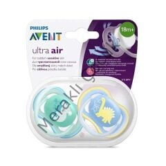 Philips Avent Ultra Air Karanlıkta Parlayan 2li Desenli Gece Emziği +18 Ay - Erkek