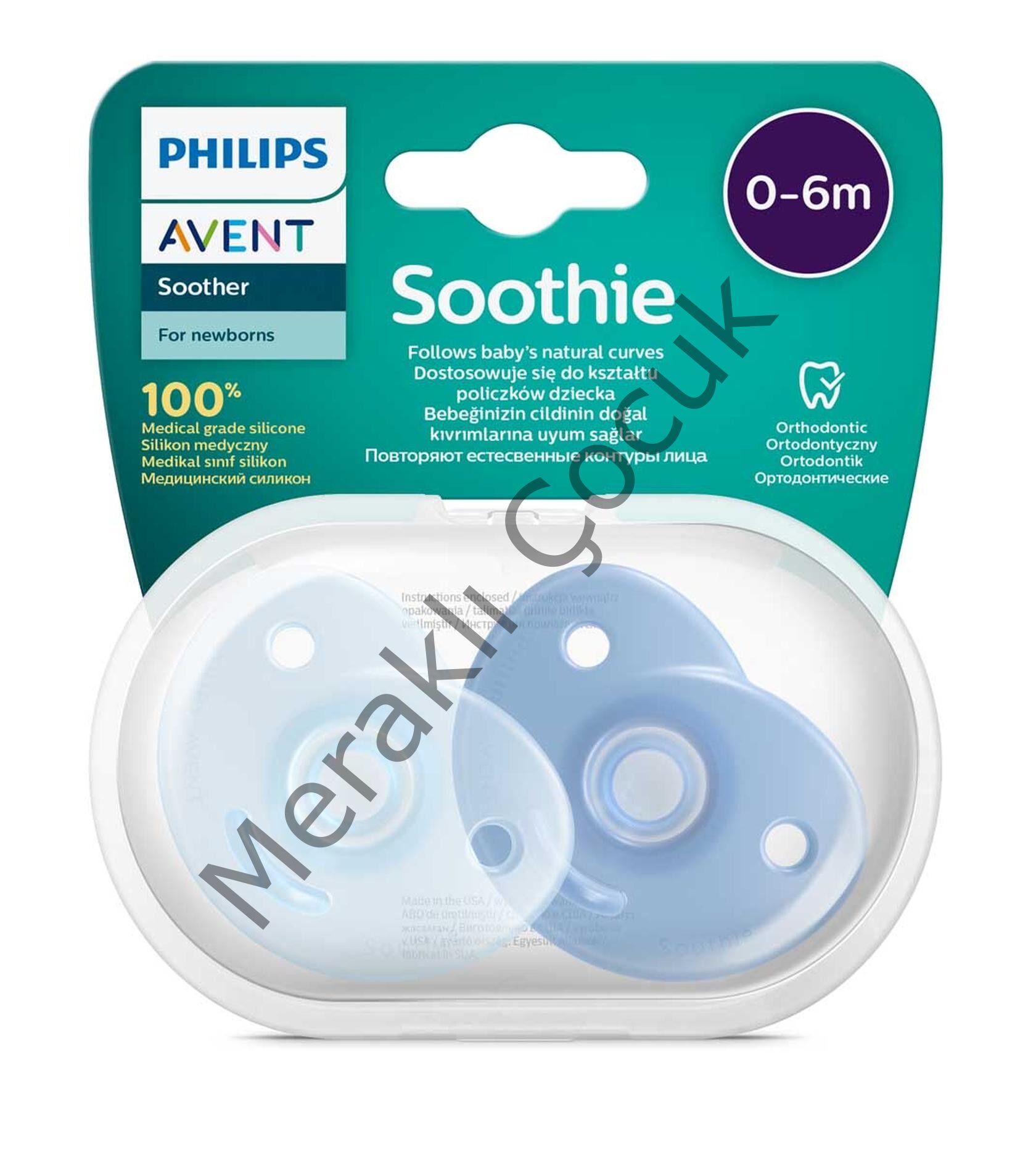 Philips Avent Soothie Ortodontik Saklama Kutulu 2li Emzik 0-6 Ay - Erkek