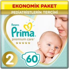 Nessiworld Prima Premium Care Bebek Bezi Ekonomik Paket 2 Beden 60 Adet