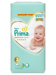 Nessiworld Prima Premium Care Bebek Bezi Ekonomik Paket 3 Beden 52 Adet