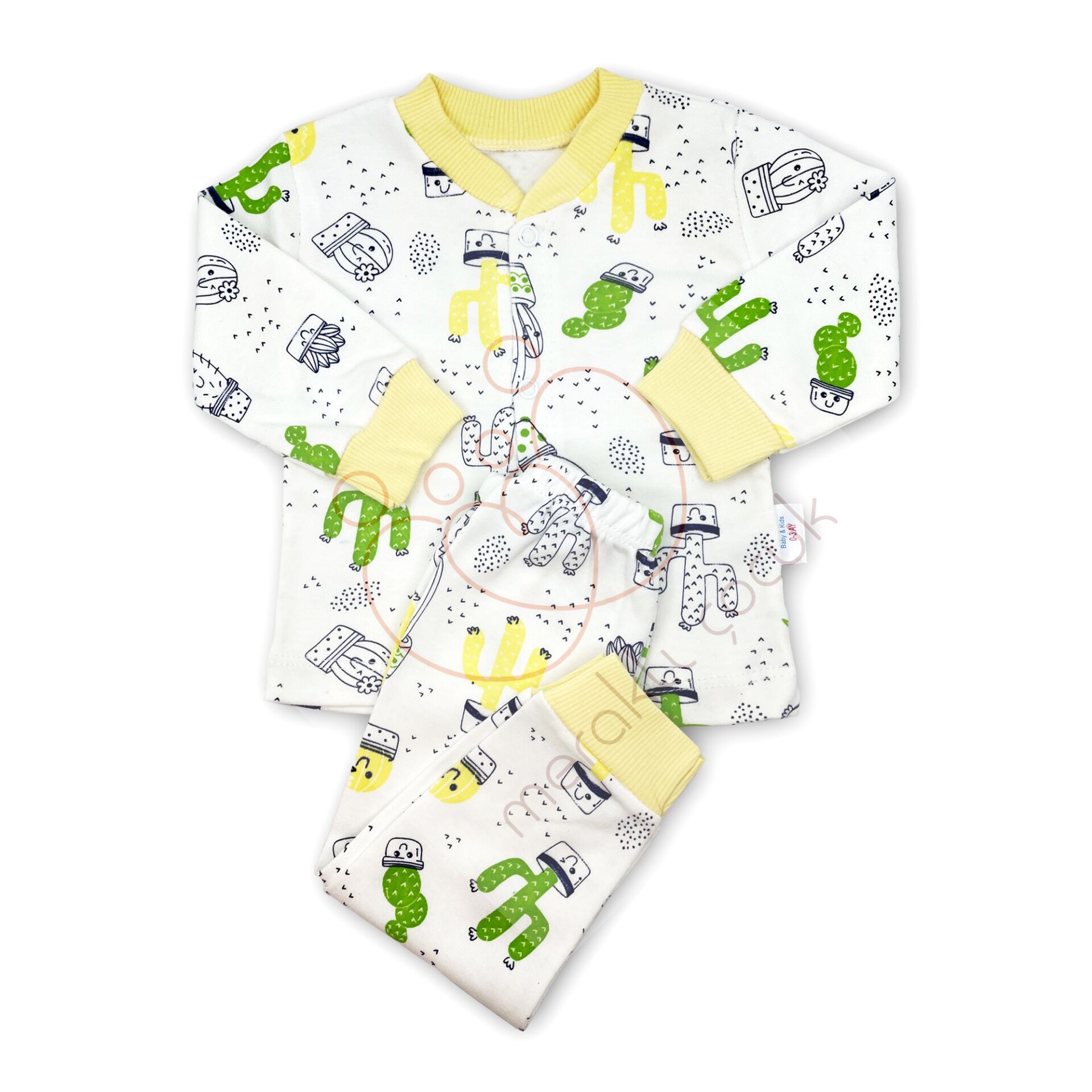 Sema Baby Sleeper Cactus Bebek Pijama Takımı 0-3 Ay - Sarı