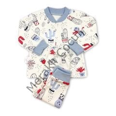 Sema Baby Sleeper Cactus Bebek Pijama Takımı 0-3 Ay - Mavi