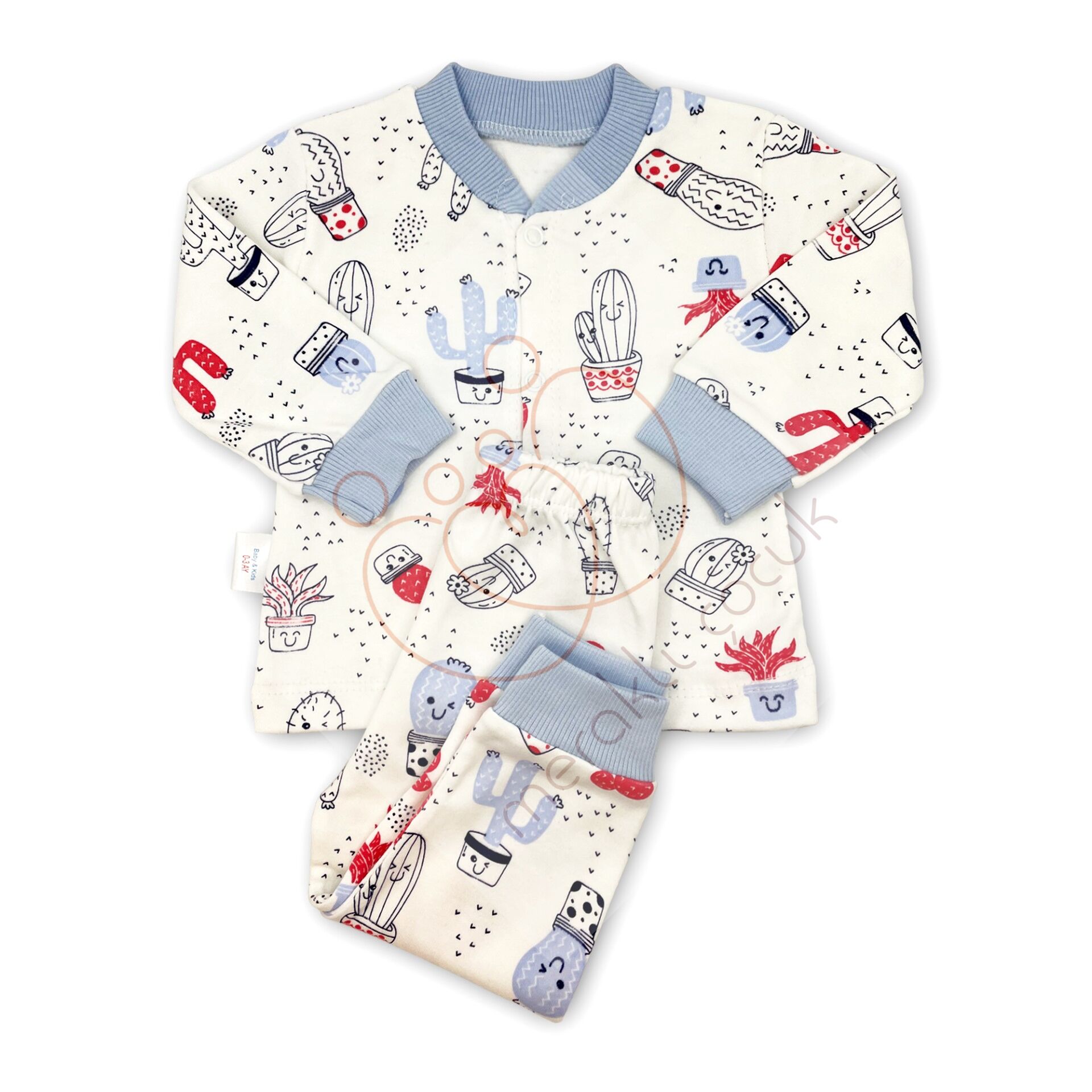 Sema Baby Sleeper Cactus Bebek Pijama Takımı 3-6 Ay - Mavi