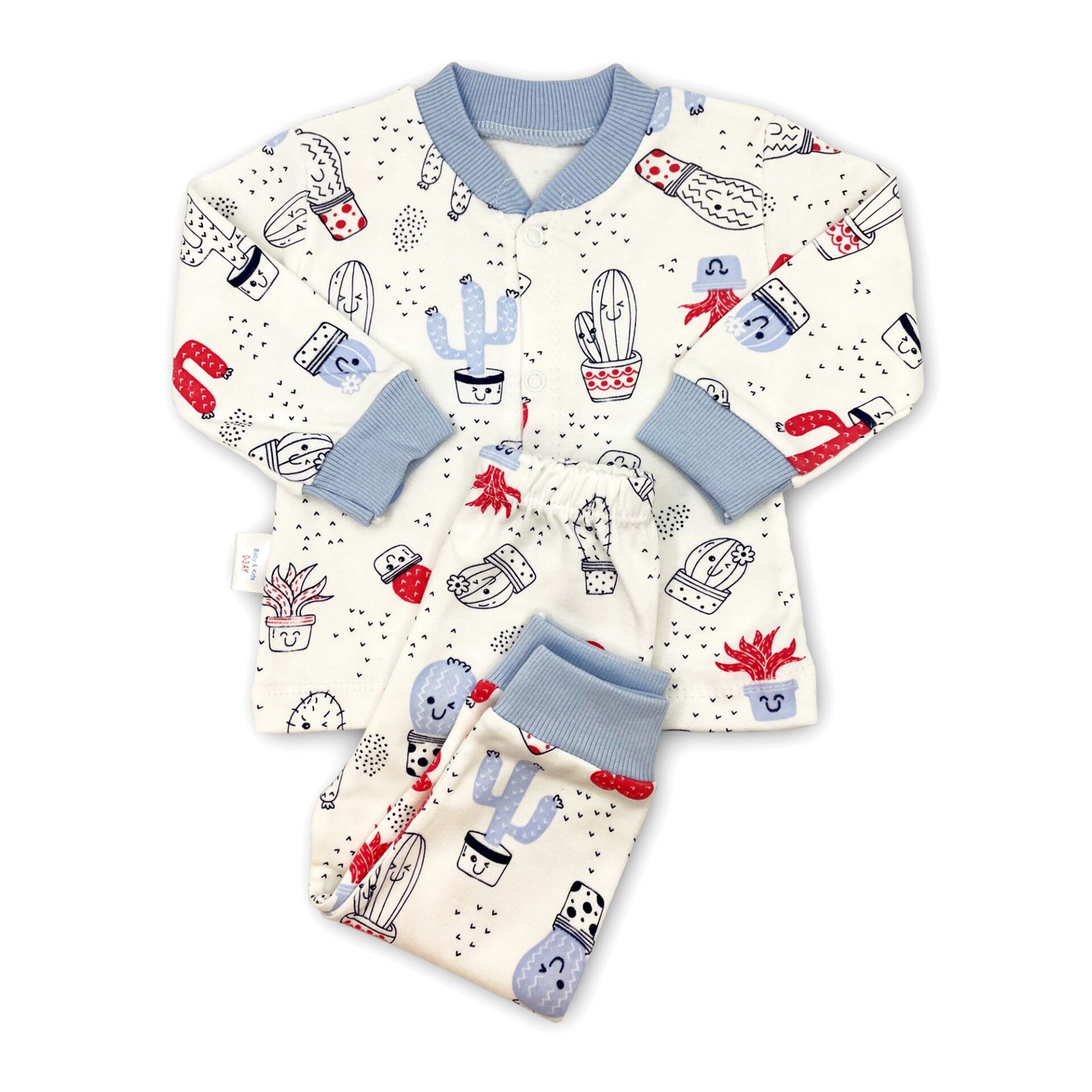 Sema Baby Sleeper Cactus Bebek Pijama Takımı 6-9 Ay - Mavi